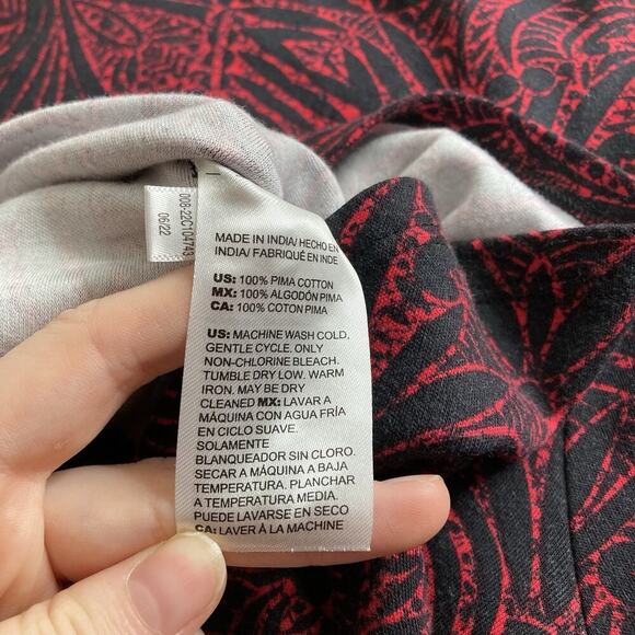 Chico's Women's Pima Aztec Print Mock Neck Top Size 2 Large Lagenlook Mayan - Picture 6 of 11